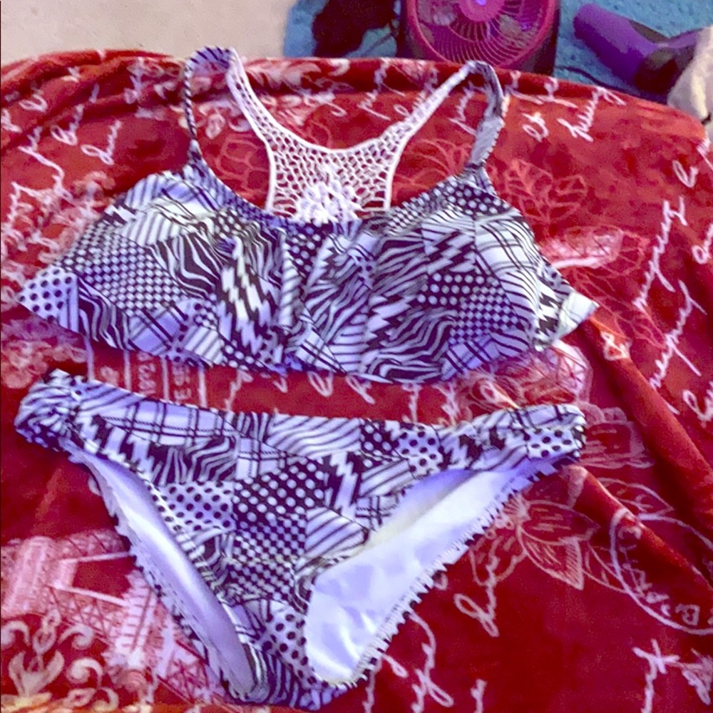 black and white bikini